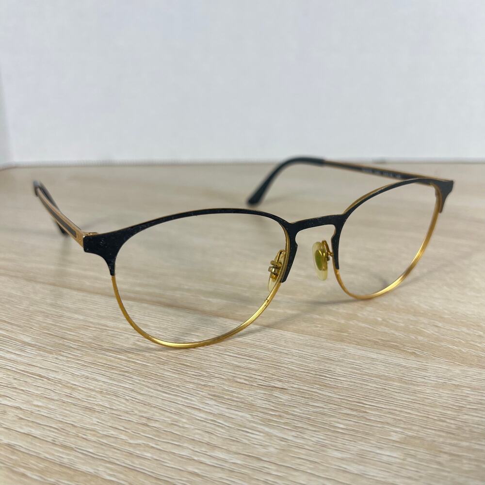 Ray-Ban RB6375 3051 Eyeglasses Gold Black Frames Only READ DESC 53-18-145